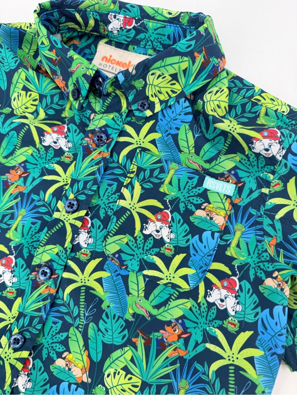RSVLTS Paw Patrol Nickelodeon Button Down Tech Shirt Toddler Boys 4 4T